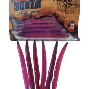 Image of a package o cotton candy colored bass fishing worms.