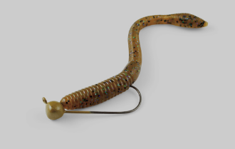 Image of a plastic worm using the Shaky Head rig.